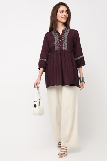 Flared Embroidered Tunic