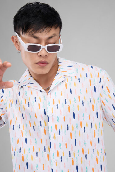 Multicolour Abstract Printed Oversized Shirt