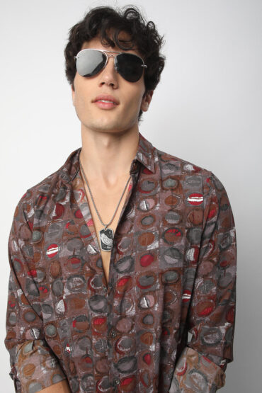 Multicolour Circle Abstract Printed Shirt