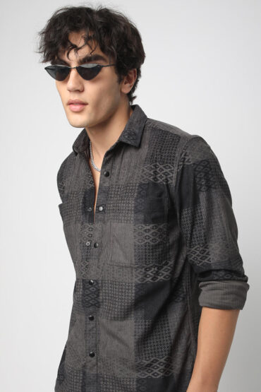 Couture Shadow Grey Double Pocket Corduroy Overshirt