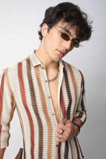 Schmick Interweave Multicolour Crochet Shirt
