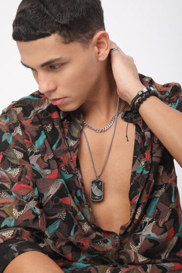 Abstract Multicolour Foil Printed Shirt