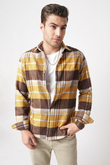 Mustard & Brown Flannel Checked Shirt