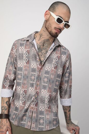 Motifs Printed Multicolour Shirt