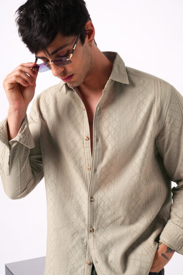 Bisque Beige Embroidered Shirt