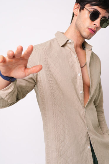Rosy Brown Embroidered Shirt