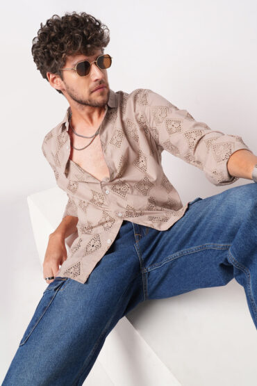 Rose Dust Artisan Stitch Schiffli Shirt