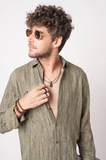 Khaki Sandstone Printed Shirt