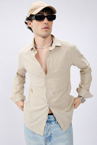 Neutral Beige Micro check Everyday Shirt