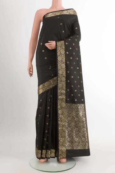Black Banarasi Katan Silk Saree