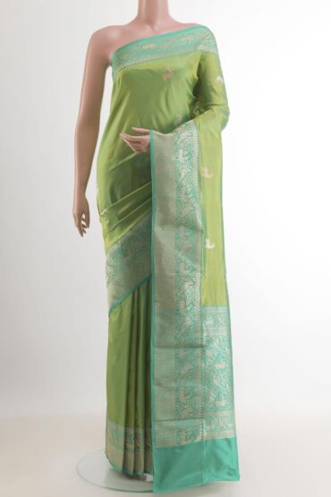 Light Green Banarasi Katan Silk Saree