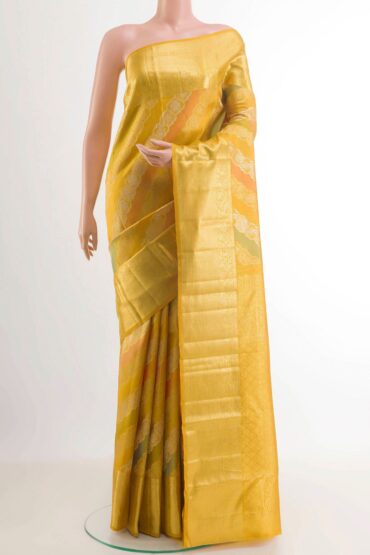 Yellow Kanjivaram Tissue Silk Saree