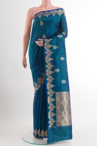 Blue Banarasi Katan Silk Saree