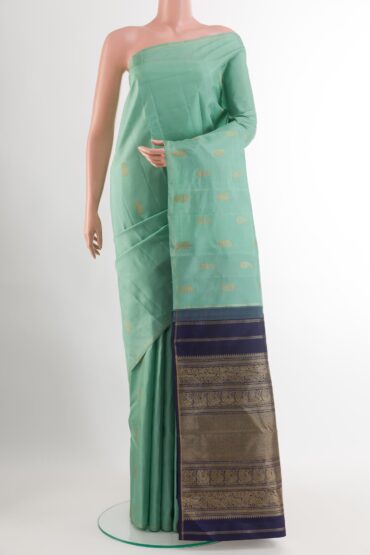 Pure Silk Pure Zari Light Blue Kanchipuram Saree