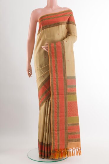 Beige Kanchipuram Silk Saree