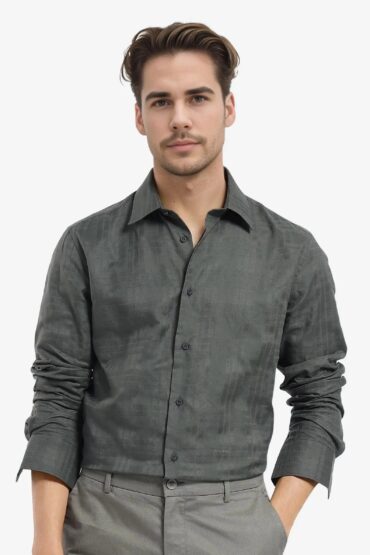 Aentic Men's Neske Dark Green Cotton Checked Print Regular Fit Full Sleeve Collared Shirt