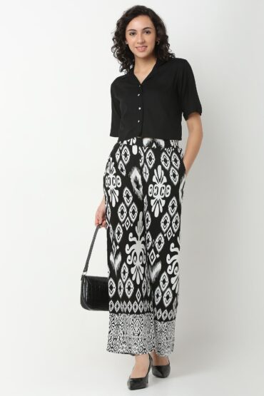 Lapel Collar Crop Shirt