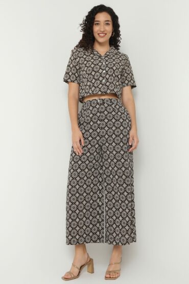 Lapel Collar Crop Shirt