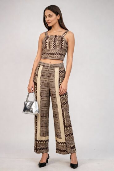 Strappy Printed Crop Top