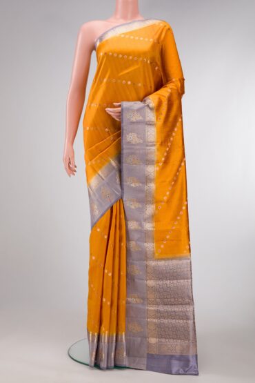 Mustard Banarasi Raw Silk Saree