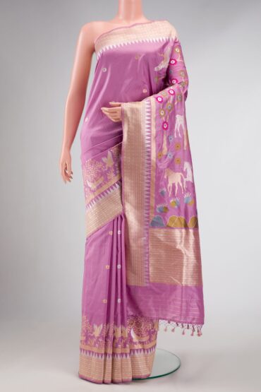 Lilac Dual Tone Banarasi Silk Saree