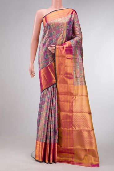 Lavender Dual Tone Kanchipuram Tissue Silk Saree