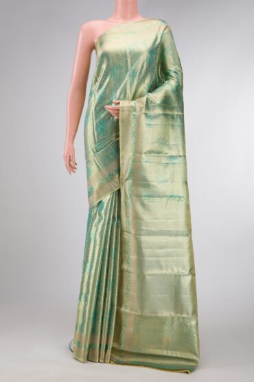 Sea Green with Gold Color Kanjivaram Tissue Silk Saree