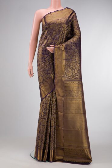 Navy Blue Dual Tone Kanchipuram Tissue Silk Saree