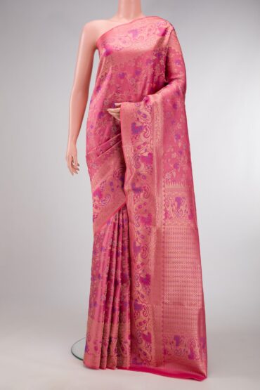 Pink Kanchipuram Tissue Silk Saree