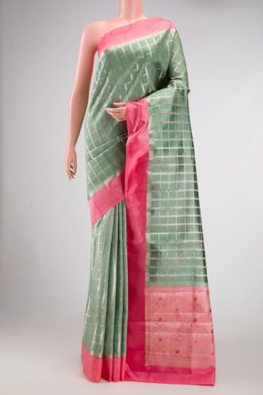 Sage Green Banarasi Raw Silk Saree
