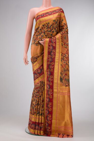 Sandal Kanchipuram Silk Saree