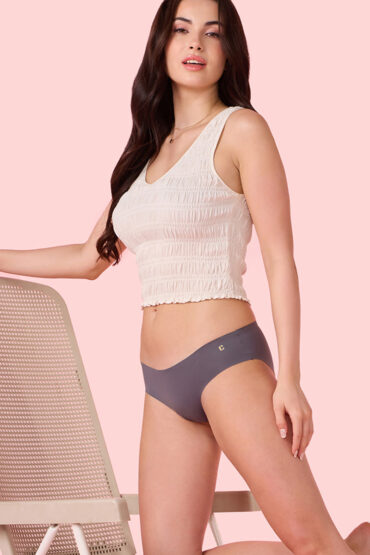 Aentic PB40 Innovations Invisi, All Day Comfort, Low Waist Bikini Panty for Women - No Visible Panty Lines, Sweat wicking, Free Cut, Regular Coverage -  Pack of 1 (Ink Grey)