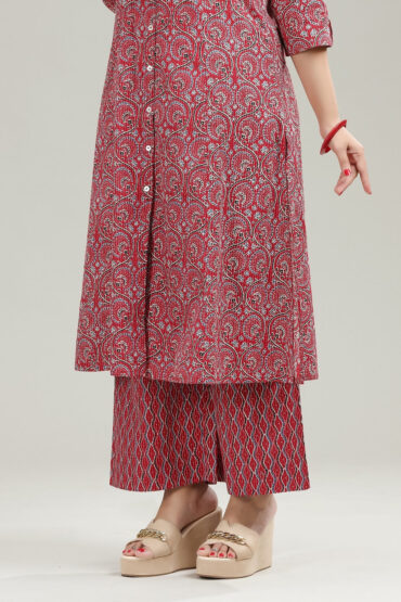 Rust Jaipuri Cotton Straight Fit Pant