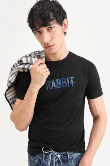 Aentic Men's Zint Black Cotton Blend Fabric Half Sleeve Crew Neck Regular Fit Graphic Print T-Shirt