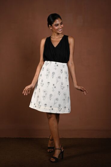 Floral Knee-length Cotton Dress