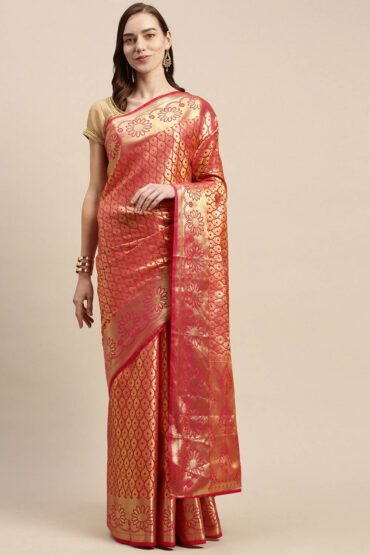 Angie Orange Woven Art Silk Aentic Saree