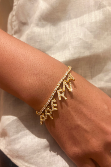 Personalised Diamond Studded Name Bracelet