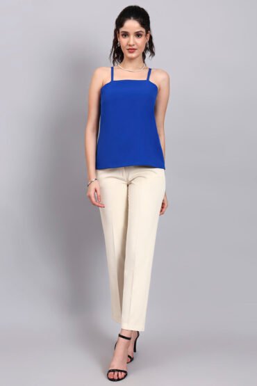 Women Cobalt Blue Camisole with Square Neckline
