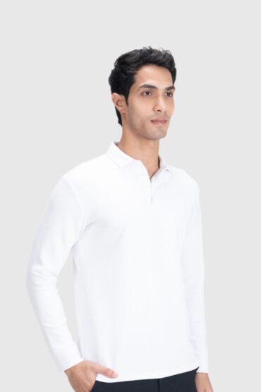 Legacy Polo Sweater- Pure White