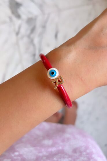 Personalized Evil Eye Cherry Candy Bracelet