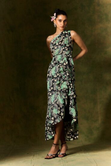 Gulsher One Shoulder Silk Dress