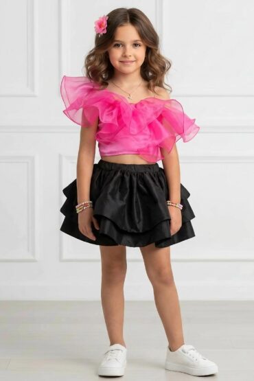 Pink Robin Skirt Set