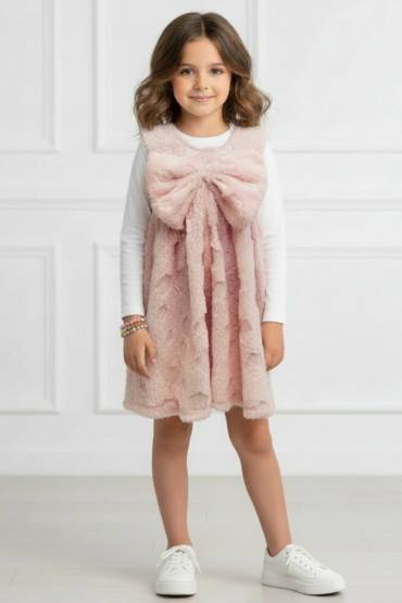 Blush Bunny Fur Dress
