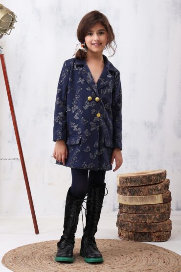 Navy Glam Coat Dress