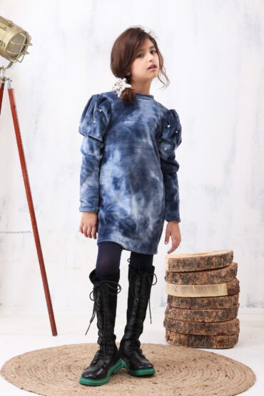 Ocean Mist Pearl Velvet Tunic Dress