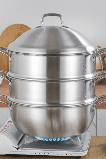 Multi-Purpose Stainless Steel 3-Tier Steaming Pot (32cm)