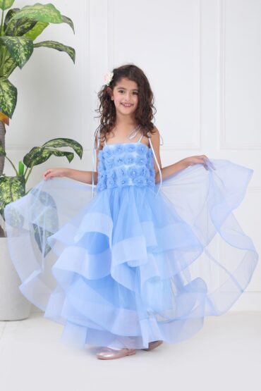 Frozen Flora Ruffled Gown