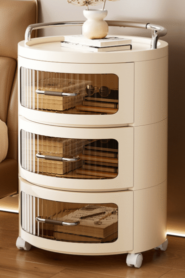 Multi-Layer Plastic Drawer Storage Cabinet with Wheels (43cm)