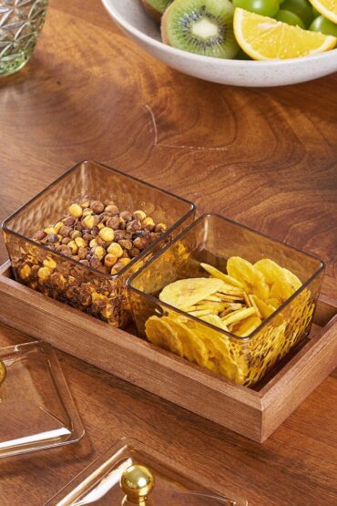 Crystal Clear Snack Plate Organizer (2-BOXES TRAY)