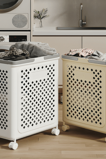 Multi-Purpose Plastic Foldable Laundry Basket with 360? Wheels